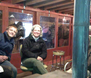 spectators in the lounge near the woodstove